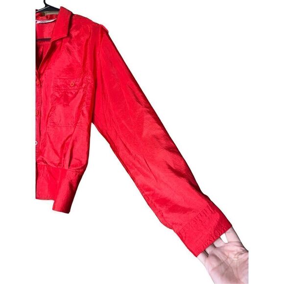 Vintage Josephine Red Button Front Blouse Size 16 - Picture 3 of 7